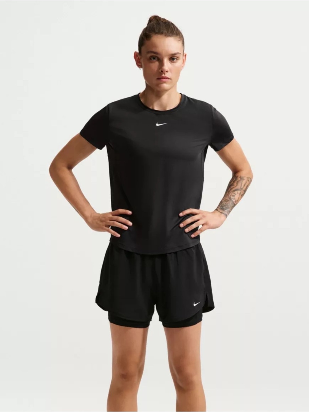 Nike Women's Black 2-in-1 Dry Fit Athletic Shorts